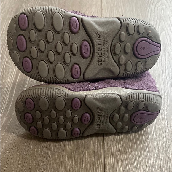 Stride Rite Purple Suede Leather Ankle Boots Toddler Sz 5.5 5.5T 5.5c sparkle 5 - Picture 2 of 7